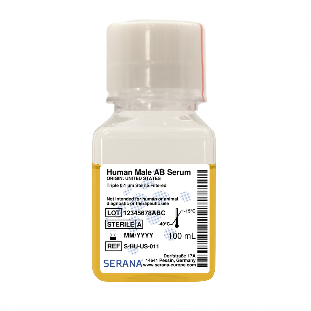 Human Serum, Male AB, Sterile Filtered, 100 ml | Serana Europe GmbH